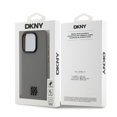 Husa iPhone 15 Pro Max, DKNY PU Leather Stack Logo Magsafe, Grey [4]