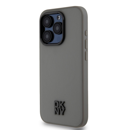 Husa iPhone 15 Pro Max, DKNY PU Leather Stack Logo Magsafe, Grey [2]