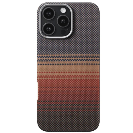 IPHONE 15 PRO MAX - Husa iPhone 15 Pro Max, Kevlar Aramid Fiber with MagSafe, Orange Sunset