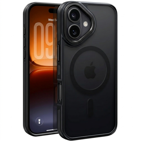 IPHONE 16 - Husa iPhone 16, Anti-Slip Shockproof, Military-Grade Protection, MagSafe, Black