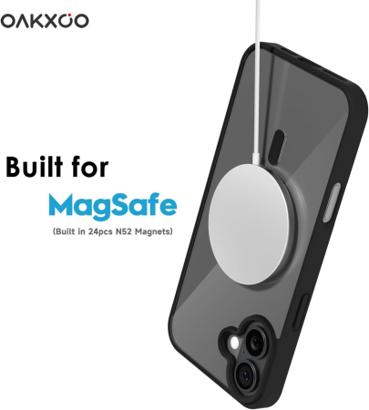 Husa iPhone 16, Crystal Clear MagSafe, Black [4]