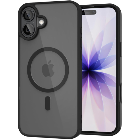 HUSE IPHONE - Husa iPhone 16, Crystal Clear MagSafe, Black