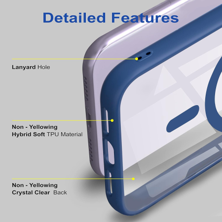 Husa iPhone 16, Crystal Clear MagSafe, Deep Blue [5]