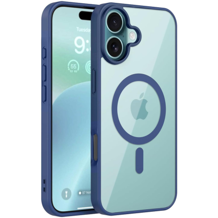 IPHONE 16 - Husa iPhone 16, Crystal Clear MagSafe, Deep Blue