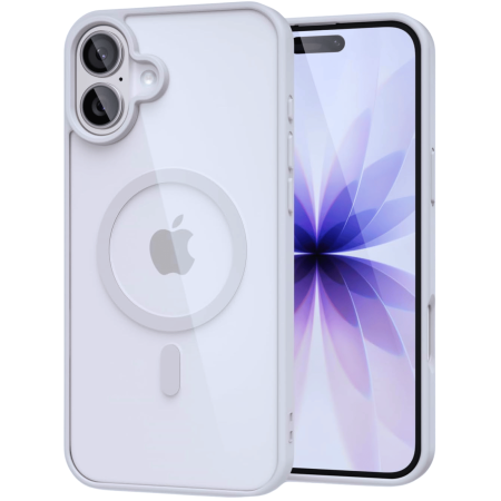 IPHONE 16 - Husa iPhone 16, Crystal Clear MagSafe, Gri Titan