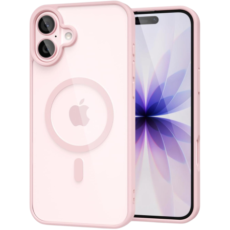 IPHONE 16 - Husa iPhone 16, Crystal Clear MagSafe, Pink