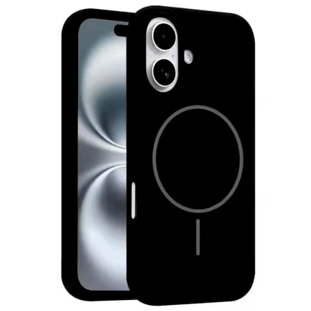 IPHONE 17 AIR - Husa iPhone 16 din Silicon cu Microfibra la Interior si MagSafe, Black