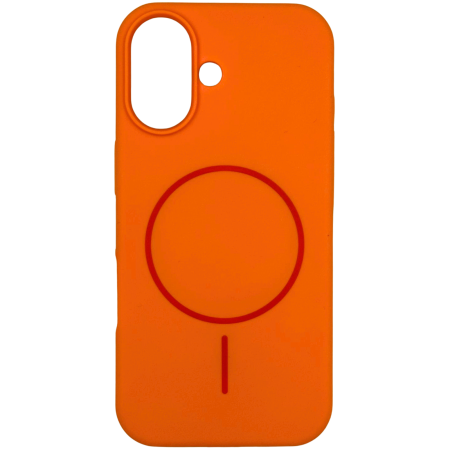 IPHONE 16 - Husa iPhone 16 din Silicon cu Microfibra la Interior si MagSafe, Orange