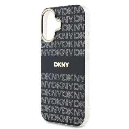 Husa iPhone 16, DKNY PC/TPU Repeat Pattern Tonal Stripe Magsafe, Black [3]