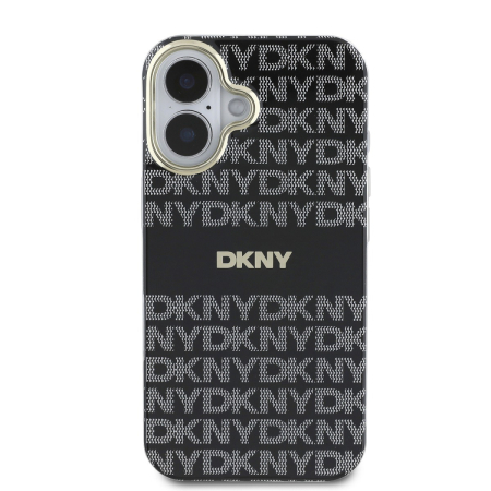 Husa iPhone 16, DKNY PC/TPU Repeat Pattern Tonal Stripe Magsafe, Black [1]