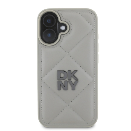 Husa iPhone 16, DKNY PU Leather Quilted Stack, Grey [1]