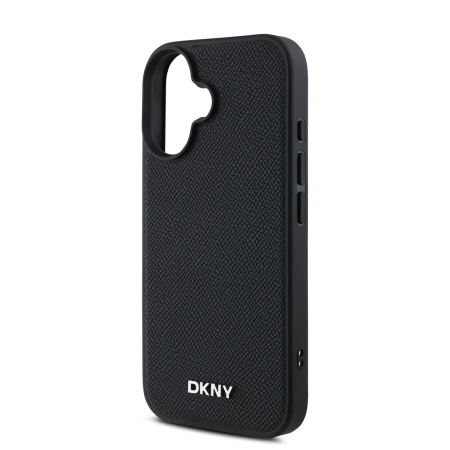 Husa iPhone 16, DKNY PU Leather Silver Metal Logo Magsafe, Black [3]
