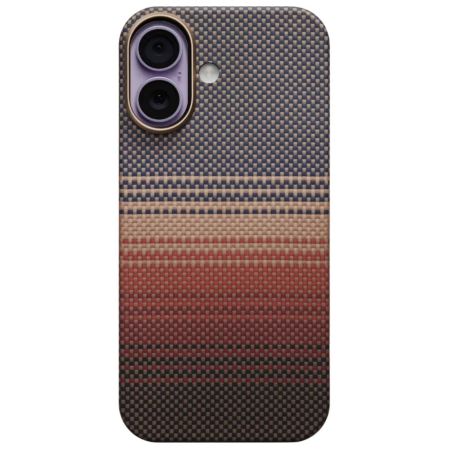 IPHONE 16 - Husa iPhone 16, Kevlar Aramid Fiber with MagSafe, Orange Sunset