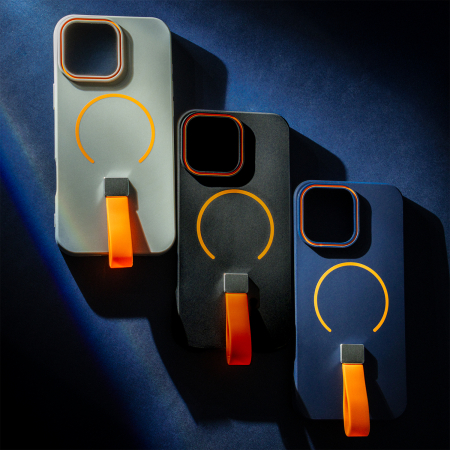 Husa iPhone 16, Loop Thin MagSafe, Black-Orange [4]