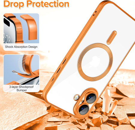 Husa iPhone 17, Luxury MagSafe Anti-Shock cu Protectie Lentile Camera, Cosmic Orange [4]