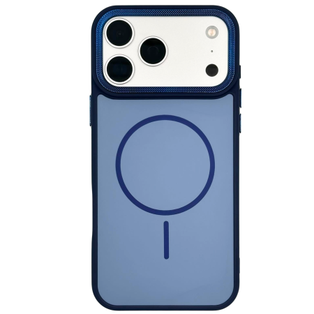 IPHONE 16 PRO - Husa iPhone 16 Pro, Anti-Slip Silicone Frame, Hard Back MagSafe, Dur Aluminium frame Camera Protection, Blue