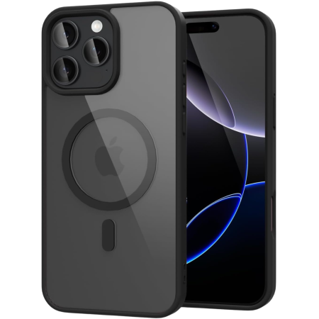 IPHONE 16 PRO - Husa iPhone 16 Pro, Crystal Clear MagSafe, Black