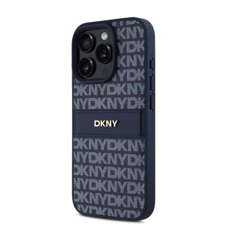 Husa iPhone 16 Pro. DKNY PU Leather Repeat Pattern Tonal Stripe, Blue [1]