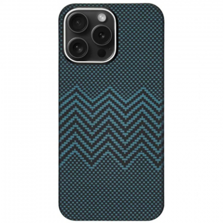IPHONE 16 PRO - Husa iPhone 16 Pro, Kevlar Aramid Fiber with MagSafe, Blue Waves