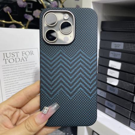 Husa iPhone 16 Pro, Kevlar Aramid Fiber with MagSafe, Blue Waves [2]