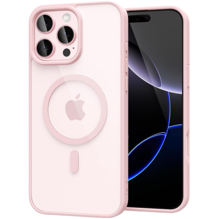 IPHONE 16 PRO MAX - Husa iPhone 16 Pro Max, Crystal Clear MagSafe, Pink
