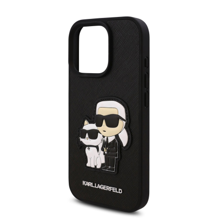 Husa iPhone 16 Pro Max, Karl Lagerfeld PU Saffiano Karl and Choupette, Black [3]