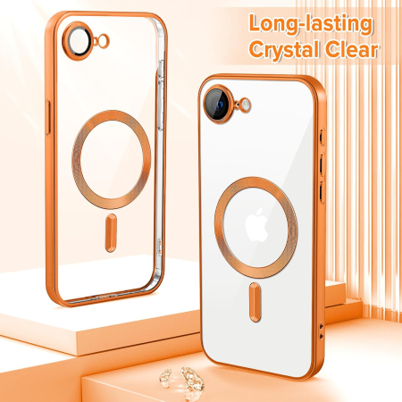 Husa iPhone 16e / 17e, Luxury MagSafe Anti-Shock cu Protectie Lentile Camera, Cosmic Orange [5]