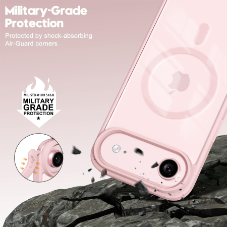 Husa iPhone 17 Air, Crystal Clear MagSafe, Pink [2]