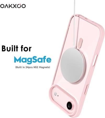 Husa iPhone 17 Air, Crystal Clear MagSafe, Pink [4]