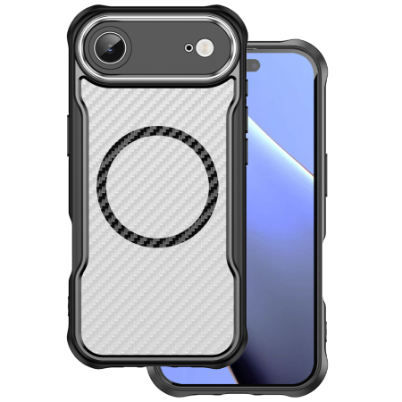IPHONE 17 AIR - Husă iPhone 17 Air Defender Carbon MagSafe, Protecție Anti-Șoc, Black