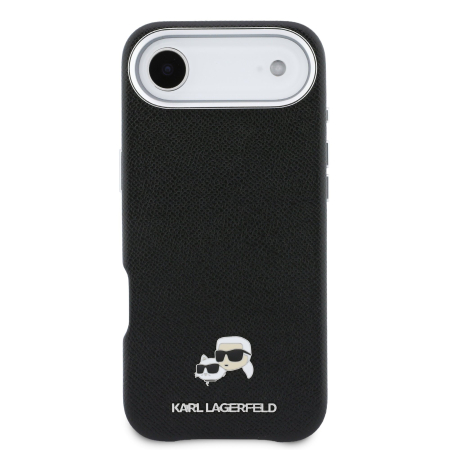 Husa iPhone 17 Air, Karl Lagerfeld PU Karl and Choupette Heads Pins MagSafe, Black [1]