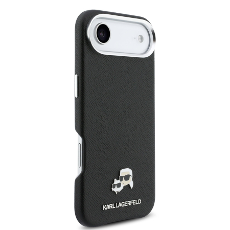 Husa iPhone 17 Air, Karl Lagerfeld PU Karl and Choupette Heads Pins MagSafe, Black [3]