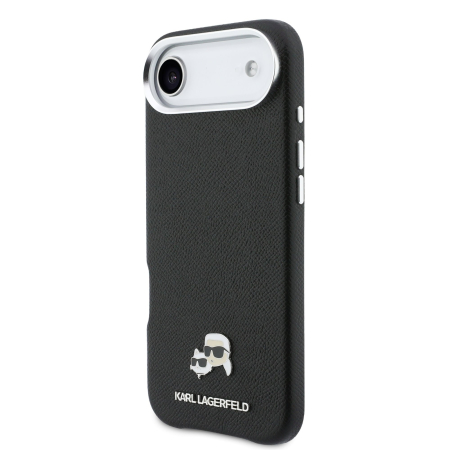 Husa iPhone 17 Air, Karl Lagerfeld PU Karl and Choupette Heads Pins MagSafe, Black [2]