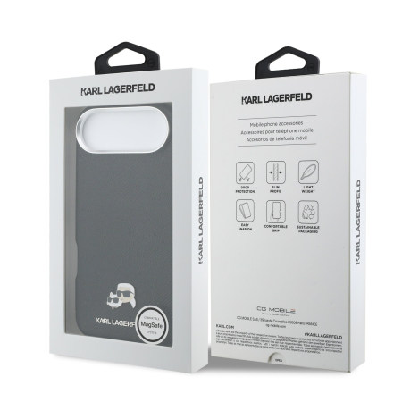 Husa iPhone 17 Air, Karl Lagerfeld PU Karl and Choupette Heads Pins MagSafe, Black [6]