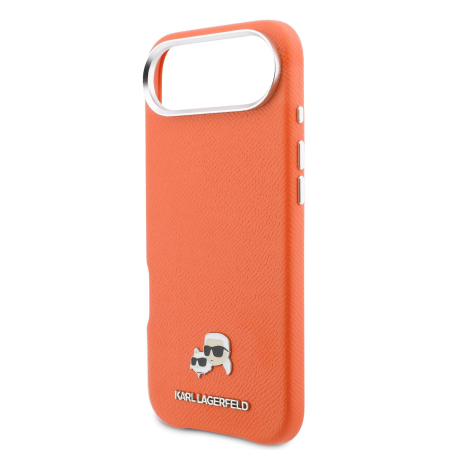 Husa iPhone 17 Air, Karl Lagerfeld PU Karl and Choupette Heads Pins MagSafe, Orange [4]