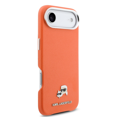 Husa iPhone 17 Air, Karl Lagerfeld PU Karl and Choupette Heads Pins MagSafe, Orange [3]