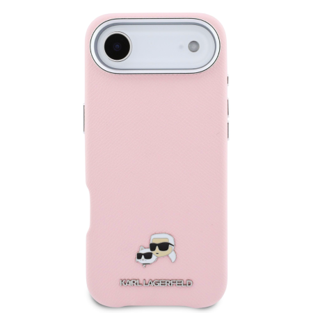 Husa iPhone 17 Air, Karl Lagerfeld PU Karl and Choupette Heads Pins MagSafe, Pink [1]