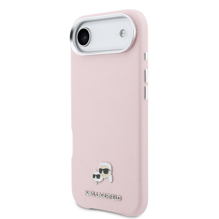 Husa iPhone 17 Air, Karl Lagerfeld PU Karl and Choupette Heads Pins MagSafe, Pink [2]