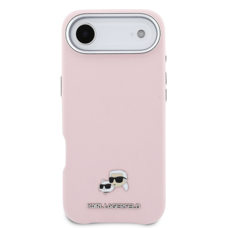 Husa iPhone 17 Air, Karl Lagerfeld PU Karl and Choupette Heads Pins MagSafe, Pink [1]