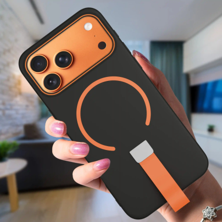 Husa iPhone 17 Air Loop Thin MagSafe, Black-Orange [5]