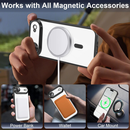 Husa iPhone 17 Air, Luxury MagSafe, Anti-Shock cu Protectie Lentile Camera, Black [2]