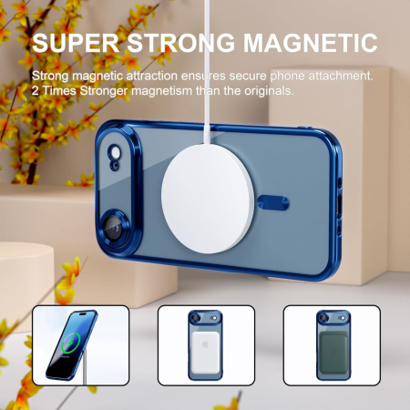 Husa iPhone 17 Air, Luxury MagSafe Anti-Shock cu Protectie Lentile Camera, Blue [5]
