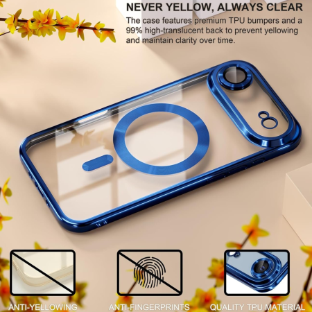 Husa iPhone 17 Air, Luxury MagSafe Anti-Shock cu Protectie Lentile Camera, Blue [2]