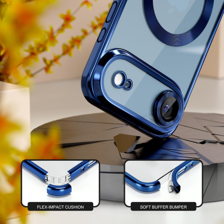 Husa iPhone 17 Air, Luxury MagSafe Anti-Shock cu Protectie Lentile Camera, Blue [4]