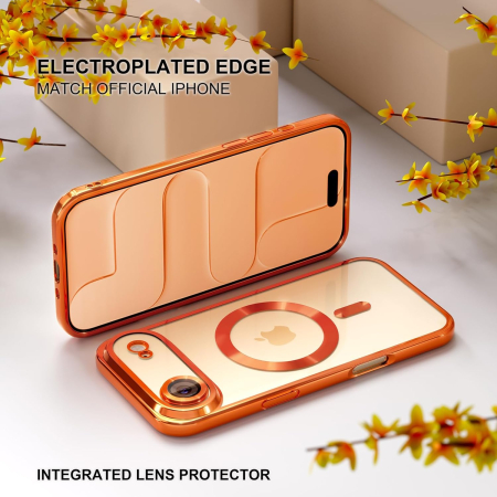 Husa iPhone 17 Air, Luxury MagSafe Anti-Shock cu Protectie Lentile Camera, Cosmic Orange [2]