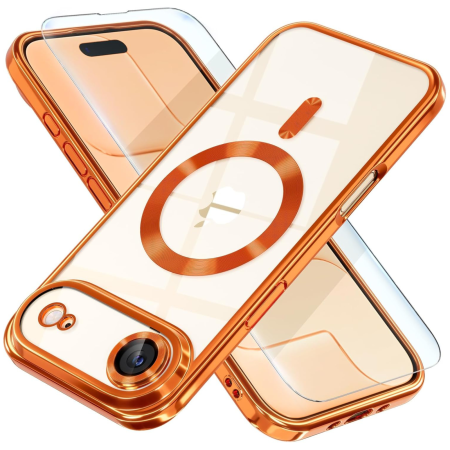 Husa iPhone 17 Air, Luxury MagSafe Anti-Shock cu Protectie Lentile Camera, Cosmic Orange [0]