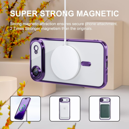 Husa iPhone 17 Air, Luxury MagSafe cu Protectie Lentile Camera si Anti-Shock, Deep Purple [5]