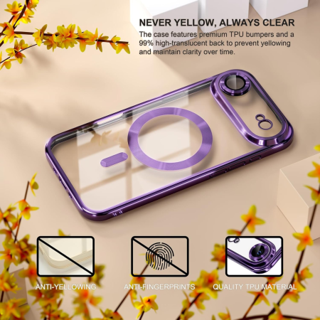 Husa iPhone 17 Air, Luxury MagSafe cu Protectie Lentile Camera si Anti-Shock, Deep Purple [2]