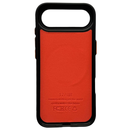 Husa iPhone 17 Air, Silicon Texturat cu Protectie Interioara din Piele si MagSafe, Black [1]