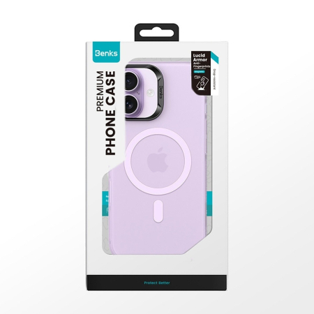 Husa iPhone 17, Benks MagSafe, Camera Control, Lucid Armor Anti-Fingerprint, Purple [5]
